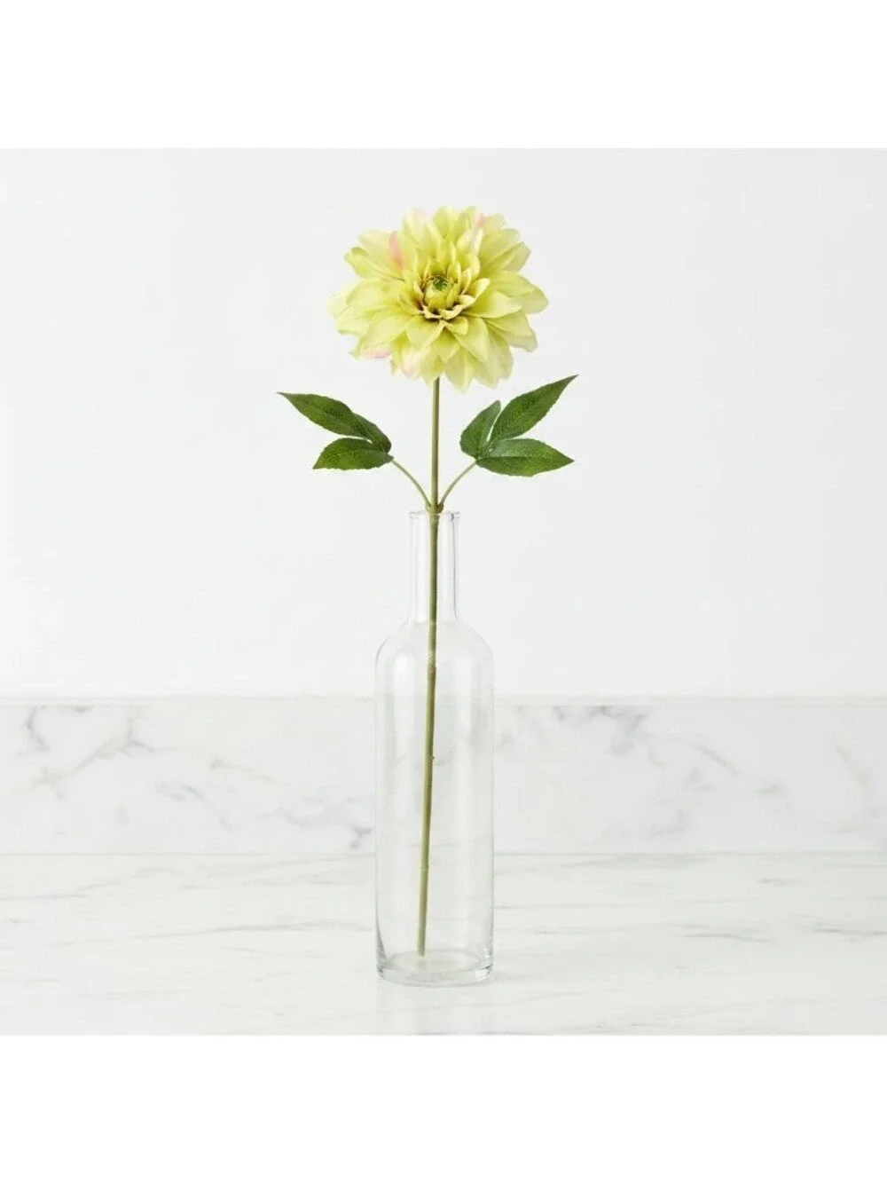 Green Dahlia Stem Artificial Flower 24 Inch 5 Inch Bloom Light Green